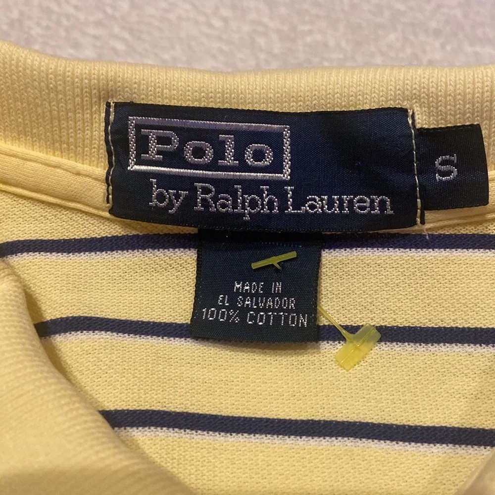 POLO BY RALPH LAUREN Size S Yellow & Navy Polo